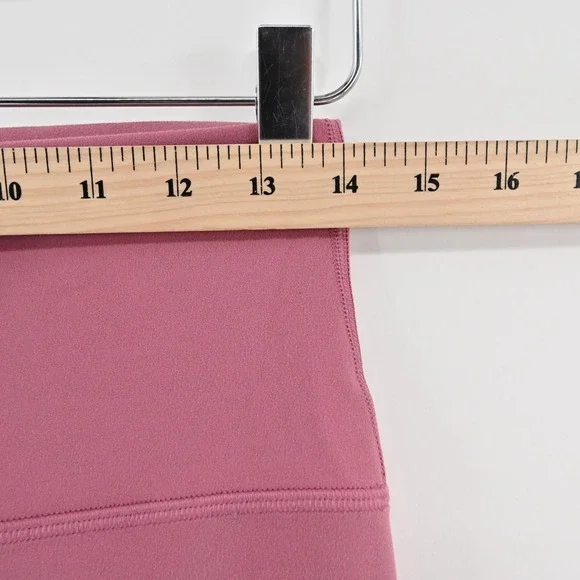 Lululemon Womens Align Crop 21" Leggings‎ Size 8 Pink Stretch Athletic Logo - Picture 5 of 11